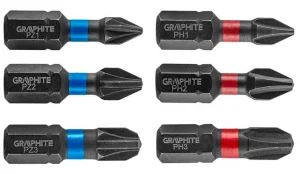 Біти ударні GRAPHITE PH1/2/3 PZ1/2/3x25мм 6шт (56H540)
