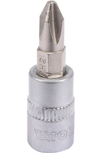 Головка торцева з бітою YATO Philips 1/4" PH2 37мм (YT-04412)