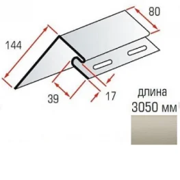 Планка околооконная Альта-Профиль BlockHouse Т-17 бежевый 3,05м