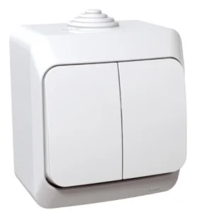 Вимикач двоклавішний Schneider Cedar WDE000550 IP44 білий