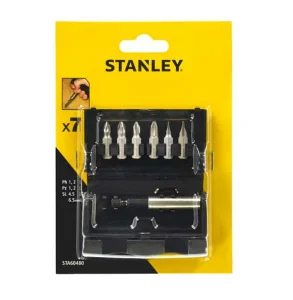 Набір біт викруткових STANLEY PZ1 PZ2 PH1 PH2 SL4,5 SL6,5 60мм 7шт (STA60480-XJ)