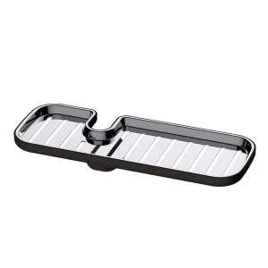 Фото полка на душевую штангу и смеситель с фиксатором mvm bp-23 черная (bp-23 black)