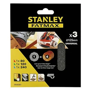 Сітка шліфовальна STANLEY для ексцентрика 125мм 3 листа (STA39267)
