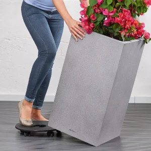Вазон Lechuza Canto Stone High 40 світло-бежевий 40x40x76см 29л (13621)