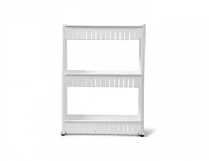 Фото этажерка mvm fh-20 3-уровневая узкая белая 12x54x72см (fh-20 white)