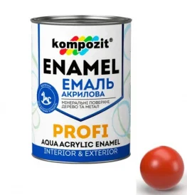 Эмаль акриловая Kompozit PROFI красная глянцевая 10л