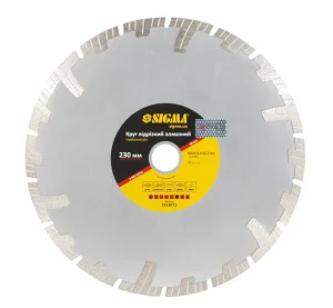 Круг відрізний алмазний Sigma Глибокий різ 230x22,2мм (1923071)