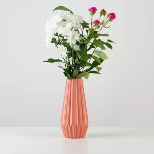 Ваза декоративна MVM DH-FLOWERS-06 55х70х220мм коралова (DH-FLOWERS-06 CORAL)