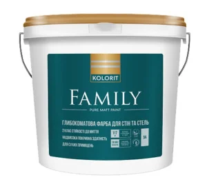 Краска интерьерная акриловая Kolorit Family глубоко-матовая база А 0,9л