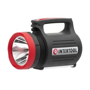 Фото фонарь аккумуляторный intertool 1led 5w, 22 smd, выносная солнечная панель, выносные 2 led лампы (lb-0105)