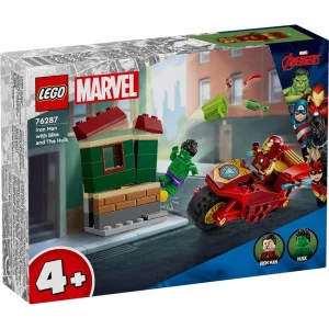 Фото конструктор lego marvel железный человек на мотоцикле и галк 68 деталей (76287)