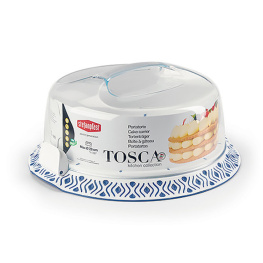 Фото переноска для торта stefanplast tosca бело-синяя (55851)