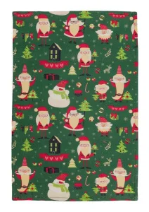 Рушник вафельний Прованс Санта на зеленому 30х50см (035702)