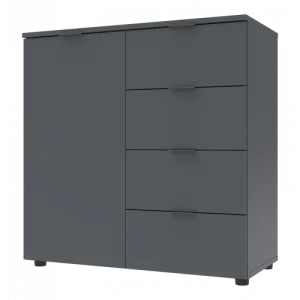Комод Doros Рон 1 41516006 Графіт 1 фасад, 4 шухляди 80х38х81см (1971602265)