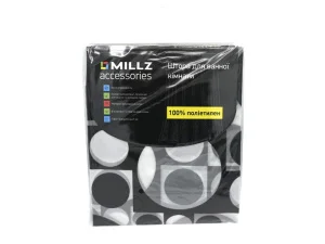 Шторка - фіранка для ванної MILLZ MRS-P-067 принт чорно-білий горошок 180х180см