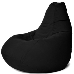 Фото кресло-мешок студия комфорта груша велюр стандарт+ черный (015223)