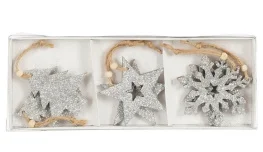 Фото набор новогодних украшений house of seasons серебристый 6 предметов (8720967049332)