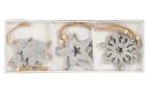 Фото набор новогодних украшений house of seasons серебристый 6 предметов (8720967049332)