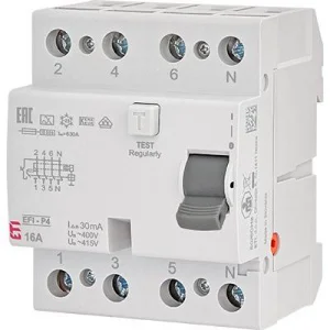 Диференціальне реле ETI EFI6-P4 25/0,03 тип AC 6kA (2061651)
