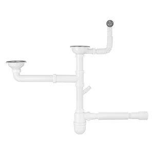 Сифон двойной для кухонной мойки Agua KS04R-1 3 1/2“х40/50мм (CV033464)