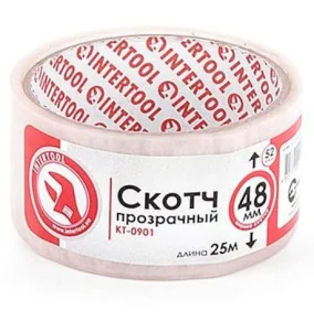 Скотч Intertool 48ммх25м 44мкм прозорий (KT-0901)