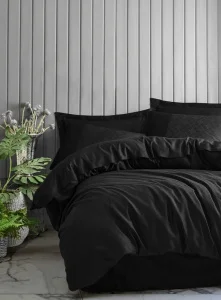 Комплект постільної білизни Cotton Box Jakarli Dama Siyah 200x220см (CB_010077780)