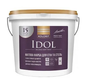 Краска интерьерная акриловая Kolorit Idol матовая база А 2,7л