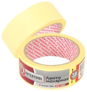 Стрічка малярська Intertool жовта 38ммх20м (DM-3820)