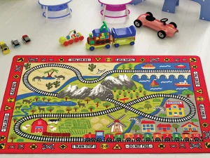 Фото коврик в детскую комнату confetti railway kirmizi 100x150см (cf_110083663)