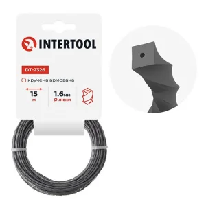 Леска для триммера Intertool квадрат витая армированная 1,6ммx15м (DT-2326)