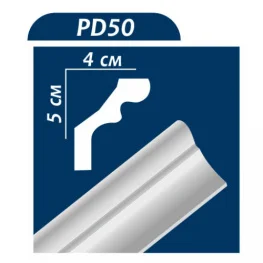 Плинтус потолочный Premium Decor PD50 5,0x4,0x200см