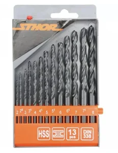 Набір свердл по металу Sthor d2-8мм 13шт (22180)