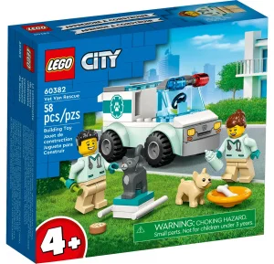 Фото конструктор lego city фургон ветеринарной скорой помощи 58 деталей (60382)