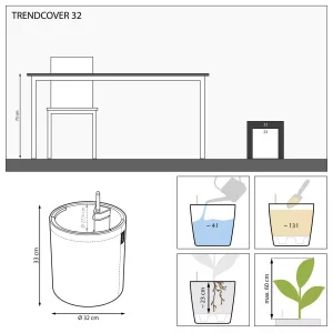 Вазон Lechuza Trendcover 32 фетровий темний 32x33см 13л (14192)