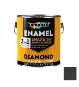 Эмаль антикоррозийнная Kompozit DIAMOND 3в1 графит 9л