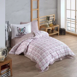 Комплект постільної білизни Hobby Poplin Monart рожевий 160x220см півтораспальний (66653_1,5)