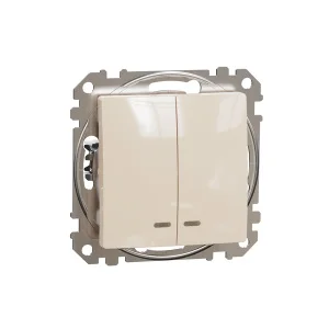 Вимикач двоклавішний Schneider Sedna Design SDD112105L бежевий
