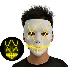 Фото неоновая маска для вечеринок uft led mask 1 yellow с подсветкой (uftmask1yellow)