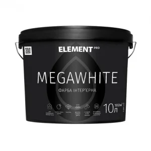 Краска латексная интерьерная ELEMENT PRO MEGAWHITE 10 кг матовая белая