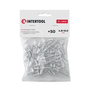 Заклепка алюмінієва Intertool 4,8х8мм 50шт (RT-4808)