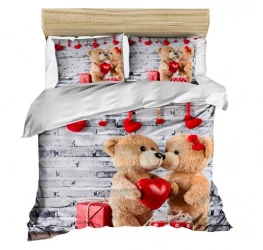 Фото комплект постельного белья lighthouse ranforce+3d teddy bears 200x220см евро (1006oz_2,0)