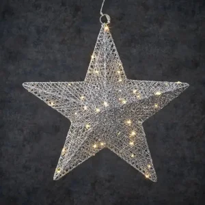 Зірка декоративна Luca срібна d 40см 50LED (8718861683103)