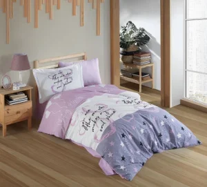 Комплект постільної білизни Hobby Poplin Voyager бузковий 160x220см півтораспальний (66615_1,5)