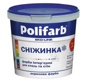 Краска интерьерная Polifarb Snezinka снежно-белая 3,8кг