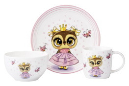 Фото набор детской посуды ardesto princess owl 3 предмета (ar3453os)