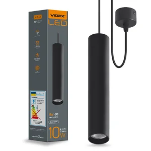 Світильник підвісний накладний VIDEX 10W 4100K чорний (VL-SP-10034B)