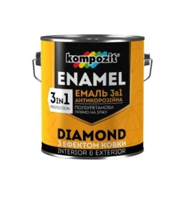 Емаль антикорозійна Kompozit DIAMOND 3в1 срібляста 9л