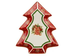 Блюдо Lefard Різдвяна колекція 26 см червоне 586-220