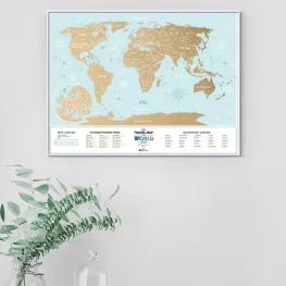 Фото скретч карта мира travel map holiday lagoon world на английском языке (hlw)