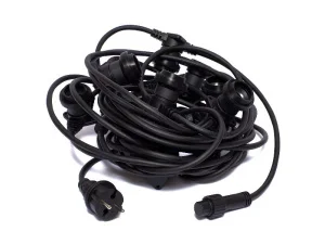Гірлянда зовнішня Delux Belt Light New 20м 25 патронів Е27 без ламп IP65 чорна (90021005)
